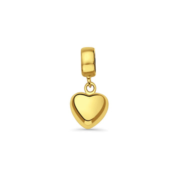 14K Yellow Gold Heart Charm for Mix&Match Pendant 17mmX8mm 0.9 grams